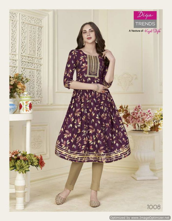 Samora 1 Embroidery Rayon Ethnic Wear Kurti With Pant Collection